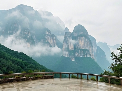 现代风景 山 景区 太行