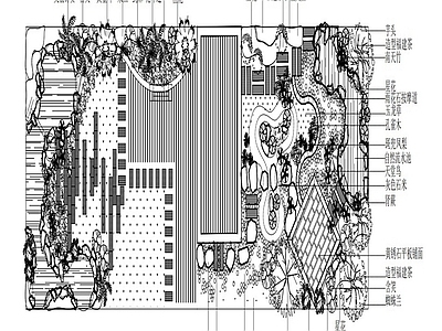 现代新中式屋顶花园 花园景观 施工图