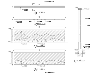 现代景墙 入口景墙 施工图