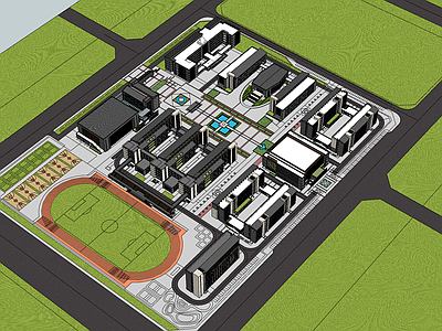 现代学校建筑 教学楼学校