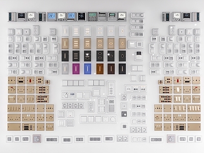 现代其他五金件 现代开关插座组合 开关面板 空调控制面板 酒店插电卡面板 电源接口面板