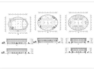 现代新中式体育馆建筑 体育馆 奥运会 运动会场馆 演唱会 足球场 施工图