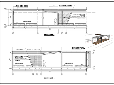 现代廊架 异形廊架 施工图