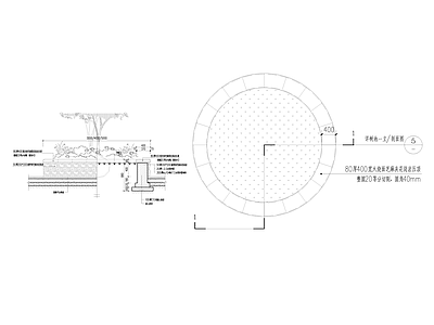 现代树池 圆形树池 施工图