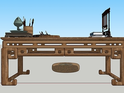 中式新中式其他摆件 笔墨子砚 古代书桌 书桌香炉