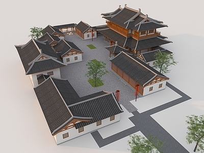 新中式中式古建 中式古建 网红打卡点 影视拍摄点 中式古街