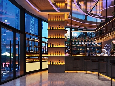 现代工业烟酒店 现代售烟处 便利店 烟酒专卖店 夜景烟酒店 工业风烟酒店