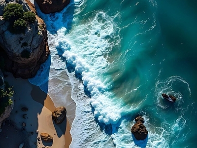 现代风景 俯瞰海景 海洋