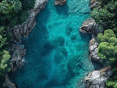 现代风景 俯瞰海景 海洋