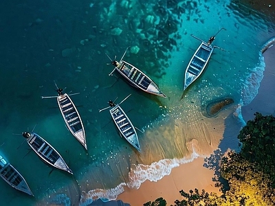 现代风景 俯瞰海景 海洋