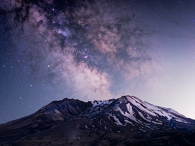 现代风景 雪山 夜景