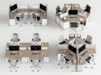 现代办公桌椅 办公桌椅 员工工位 电脑桌 员工办公 办公椅