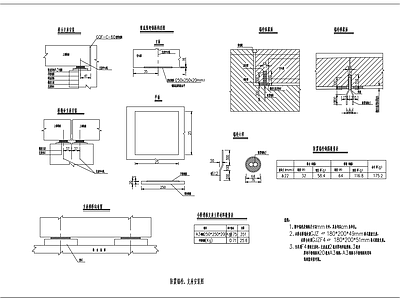 现代其他节点详图 防震锚栓支座安装 施工图