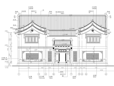 中式四合院 中式四合院 三合院 自建房 徽派建筑 古建 施工图