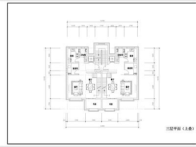 现代别墅建筑 四层别墅 叠拼别墅 平面图