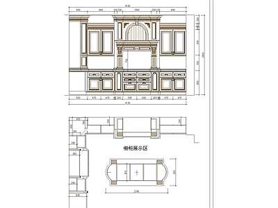 欧式综合家具图库 动态图块 经典欧式橱柜施工 施工图