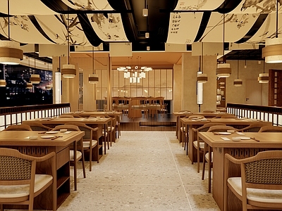 现代新中式中餐厅 餐厅 用餐区