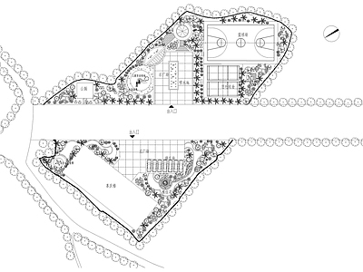 现代新中式公园景观 篮球场 儿童公园 街角公园 酒店花园 体育公园 施工图