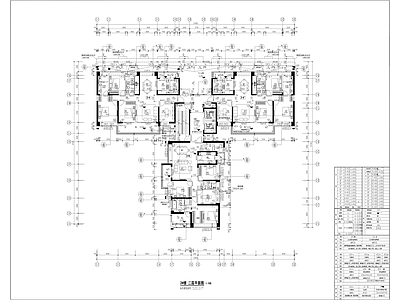 现代住宅楼建筑 T3风车户型集 施工图