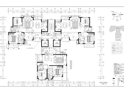 现代住宅楼建筑 T3高层户型 施工图