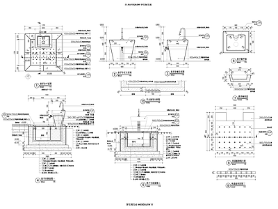 景观节点 洗手池 施工图