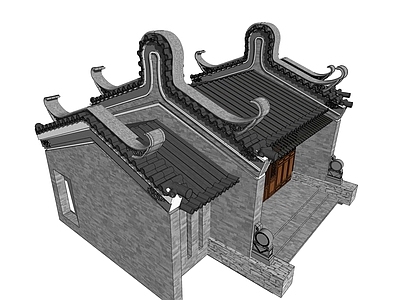 中式古建筑 粤派 古建 门头