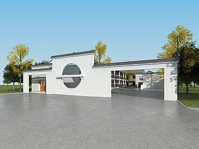 中式新中式古建 古建门头 古建大门 古建门牌