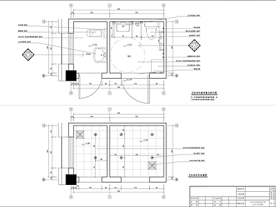 现代公共卫生间 无障碍卫生间 值班室卫生间 公共卫生间 公共厕所 公共洗手间 施工图