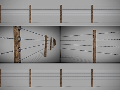 现代复古其他景观小品 木制铁丝网 牧场围栏 户外动物围栏护栏 木制养殖场围栏护 铁丝网