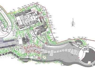 现代公园景观 公园植物 施工图