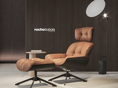 现代中古休闲椅 Roche Bobois 沙发椅 脚踏 落地灯