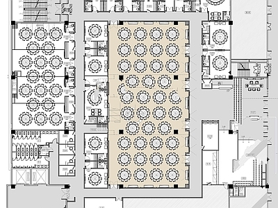 现代中餐厅 包厢 宴会厅 施工图