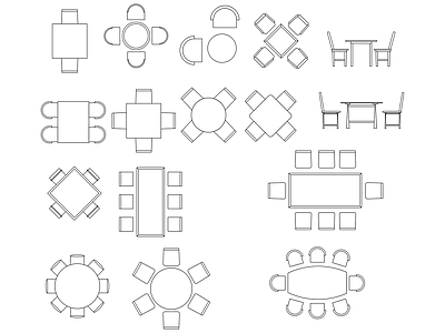 桌椅 餐厅桌椅 施工图