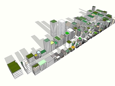 现代多层住宅 城市建筑群 独栋建筑别墅 城市规划建筑 建筑体块