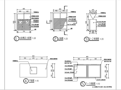 现代景观节点 箱做法 施工图