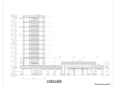现代住宅楼建筑 高层住宅沿街商业 平立剖全套图纸 施工图