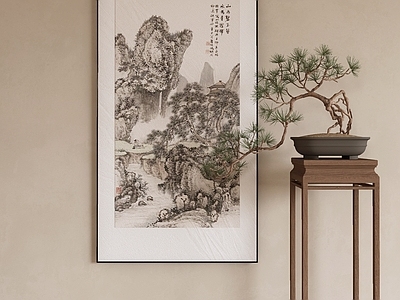 新中式中式挂画 油画 书房挂画 茶室挂画 客厅挂画 玄关挂画