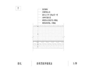 景观节点 结构顶板种植做法 施工图