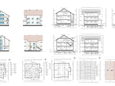 现代住宅楼建筑 自建房 人才公寓 两室房子平面图建 第四代住宅 一层自建房 施工图