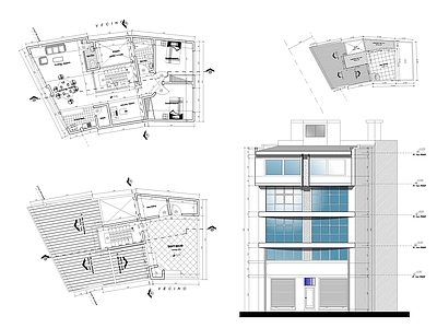 现代住宅楼建筑 综合体住宅建筑平 自建房 第四代住宅 人才公寓 施工图