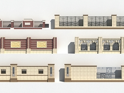 欧式围墙 围墙 金属围墙 镂空围墙 围墙组合 景墙