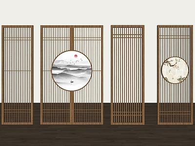 中式新中式屏风 屏风 隔断 屏风隔断 木屏风