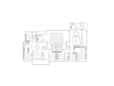 现代住宅楼建筑 厦门金茂高层户型 143＋143 180＋180 220＋220 施工图