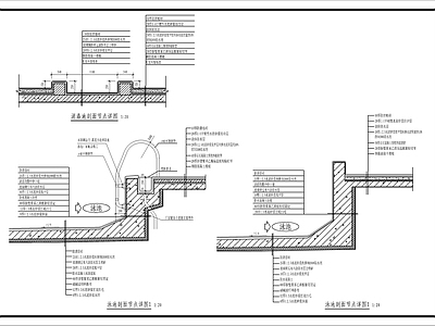 现代墙面节点 游泳池节点图 施工图