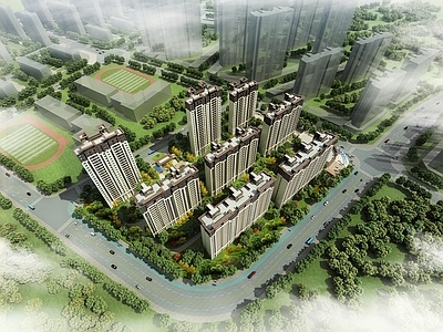 现代小区建筑 吉林某住宅小区