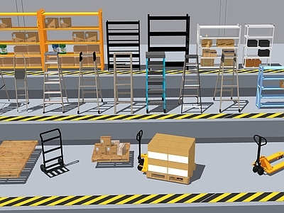 货架 仓库货架组合 工具梯组合 手推车组合