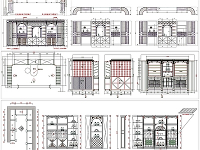 现代柜子 酒柜 餐边柜 酒架 酒窖 装饰柜 施工图
