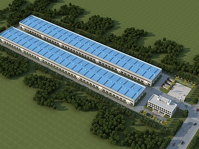 现代厂房 厂房 厂区 办公楼 厂区鸟瞰