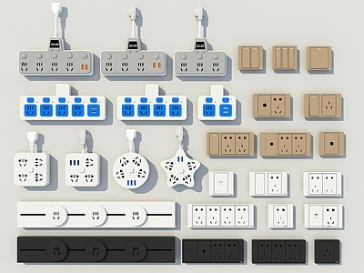 现代插座 插座 插排 开关面板