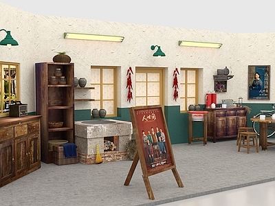 复古其他展厅 复古记忆馆展厅 老旧年代老屋 怀旧老物件家具 80后房间寝室 年代小品舞台